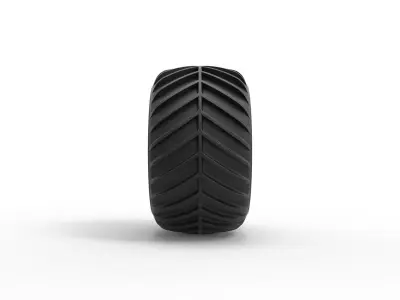 Dune buggy rear tire 24 Scale 1 to 25 3D print model