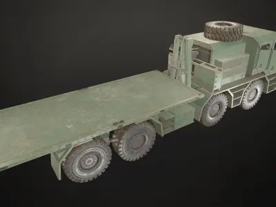 Heavy Military Truck V2 - Flatbed Low-poly 3D model