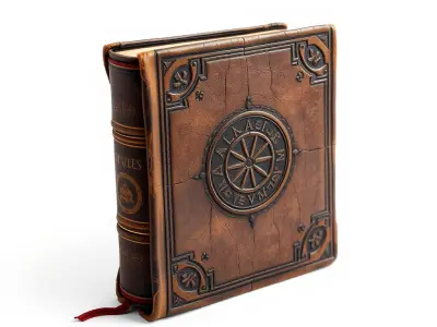Ancient Leather Bound Book Model Pack Low-poly 3D model