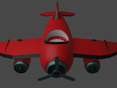 Small plane Low-poly 3D model