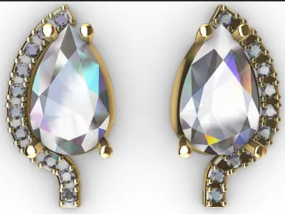Wedding  Or Every day wear Women Ear Ring 3D print model 3D model