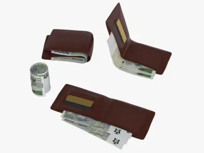 CZECH Koruna 2000 Wallet Money Purse 3D model