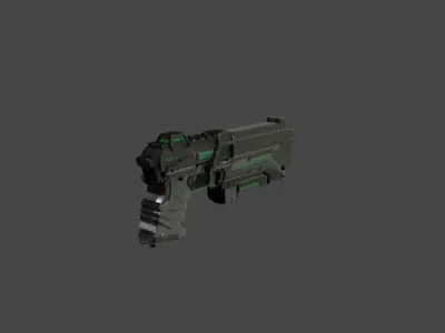 pistola futurista low-poly Low-poly 3D model