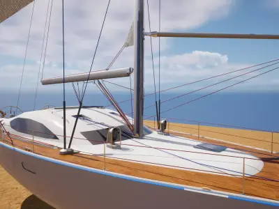 Sailboat - Yacht Low-poly 3D model