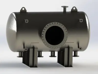 Pressure Vessel assembly Low-poly 3D model