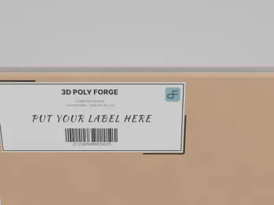 Cardboard Box R-044 - Rigged and Customizable Low-poly 3D model