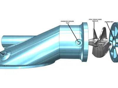 WATER JET PROPULSION UNIT HAMILTON WATER JET THRUSTER 3D print model purchase