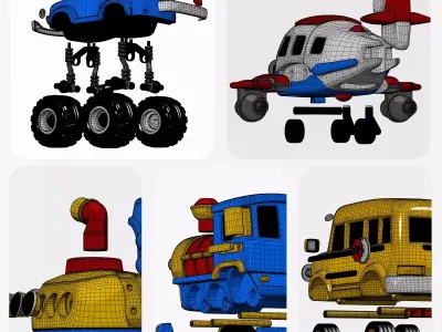 TinyWheels Universe Vol 01 Stylized Toy Vehicle Collection 3D Model Pack