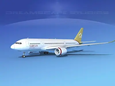 Airbus A350-800 Libyan 3D model