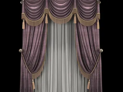 classical curtain 2 3D model