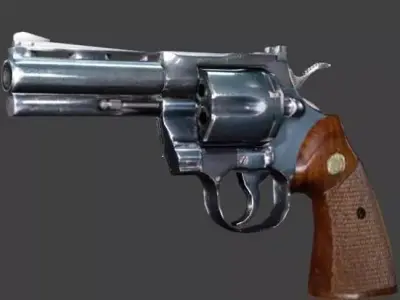 Revolver person Low-poly 3D model