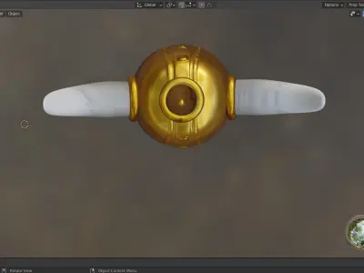 Gold Viking Helmet protective armor accessories 3D model