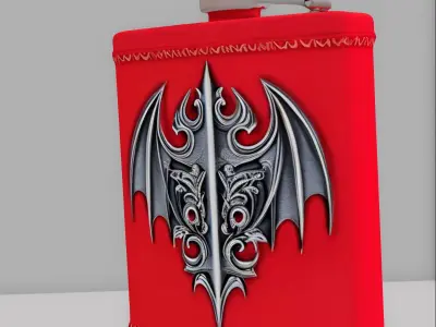 Flask Vamp Red Low-poly 3D model