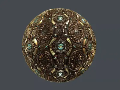 Steampunk Seamless PBR Texture 05 Texture