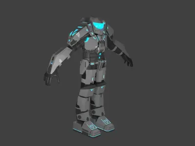 cyborg armor Low-poly 3D model