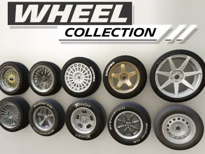 Collection of Wheels and Tires 3D model