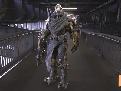 SCI-FI CHARACTER MARAUDER Low-poly 3D model