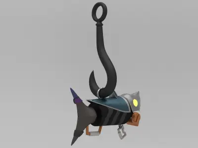 Fishbone Keychain 3D model