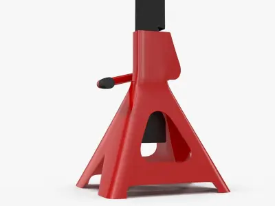 Jack Stand Red Low-poly 3D model