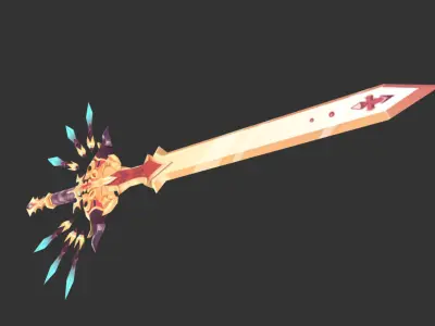 Danbee360 Lowpoly Handpaint Texture-Sword Low-poly 3D model