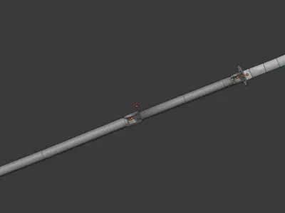 Naginata samurai sword 3D model