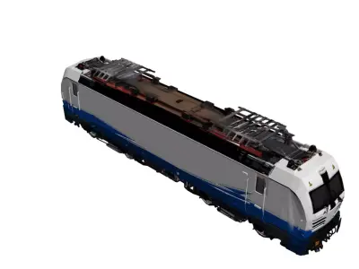 Modern Electric Locomotive Low Poly Train Engine Low-poly 3D model