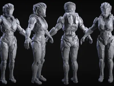 Sci-Fi Armor 5 Sculpt 3D model