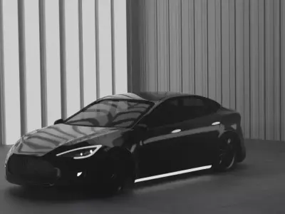 TESLA MODEL S PLAID car with lights Free 3D model