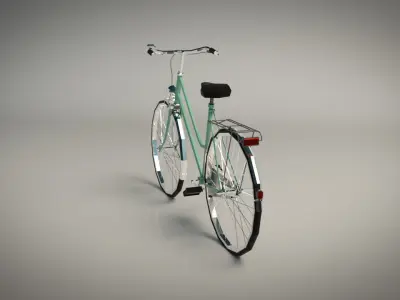 Low Poly Ladies Bike Low-poly 3D model