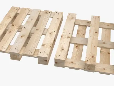 Wood Pallet Low-poly 3D model 4