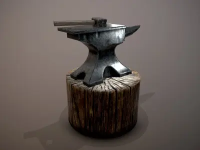 anvil hammer Low-poly 3D model