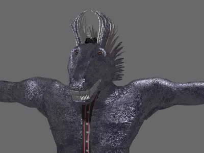Monster Dragon dude Free low-poly 3D model