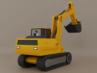Crawler Excavator - Heavy Vehicle Free low-poly 3D model