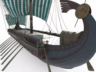 Sailing ships from ancient Roman times 3D model