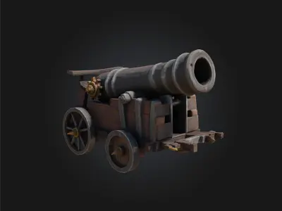 Stylized Medieval Cannon 3D model