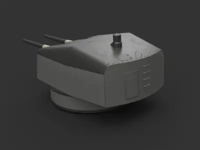 15cm SK C28 naval gun - version 1 Low-poly 3D model