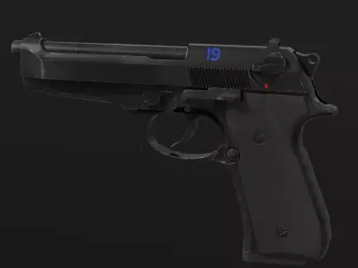 Beretta 92 Low-poly 3D model