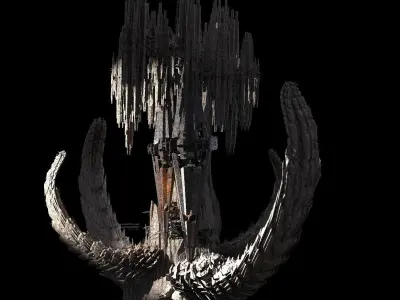 Dragon Asteroid city Floating monolith 4 3D model