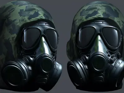 Helmet 3d model military combat Military Low-poly  Low-poly 3D model 2