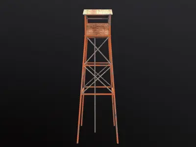 Old Wooden Watchtower Low-poly Free low-poly 3D model