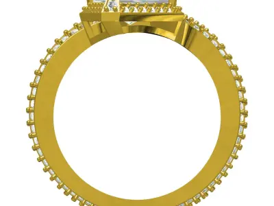 Antique Diamond Snake Ring 3D print model