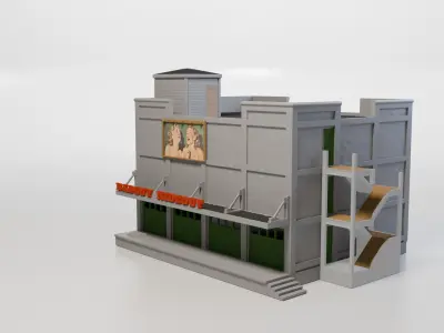 Model Railway - HO Scale Badguy Warehouse - Variations - Detail 3D print model