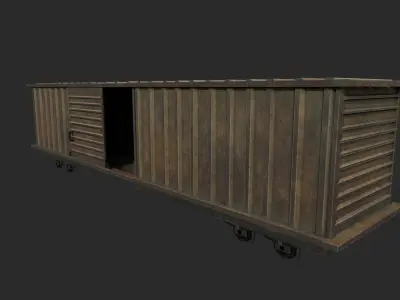 Old Train Wagon Low-poly 3D model purchase