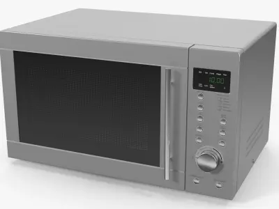 Kitchen Microwave With Pie 3D model