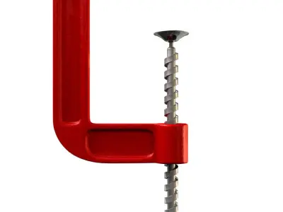 Red G-Clamp 3D model