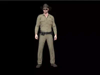 USA Policeman 3D Low-poly 3D model