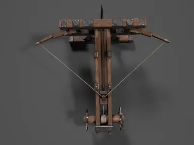 Medieval Ballista Game-ready  Low-poly 3D model