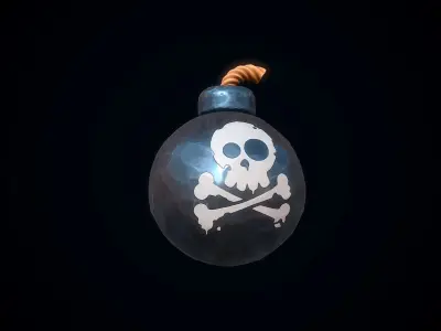 Stylized Bomb Low-poly 3D model purchase