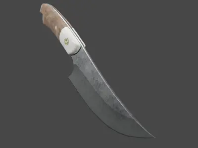 Knife For Cooking Hunting And Survival Low-poly 3D model