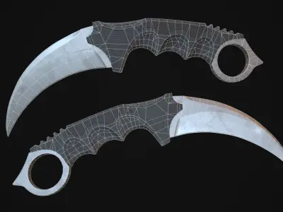 Karambit knife Low-poly 3D model get